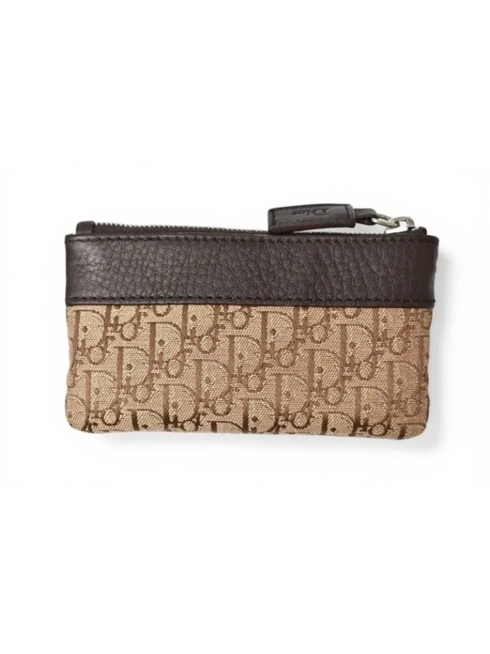 Dior Key Pouch Coin Case Street Chic Beige Brown